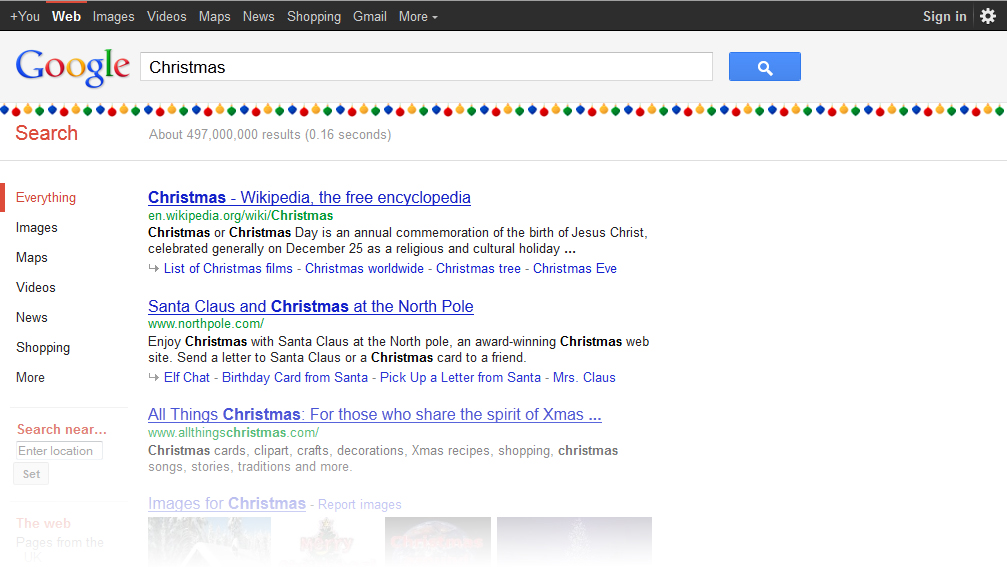 google images christmas lights. Google's Easter Egg Christmas Lights The second Easter egg is much more 
