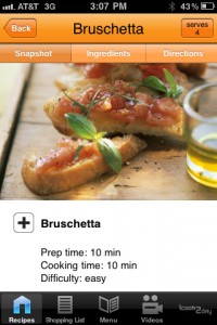 Favorite Recipes iPhone app