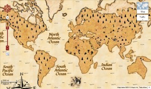 A treasure map of the world