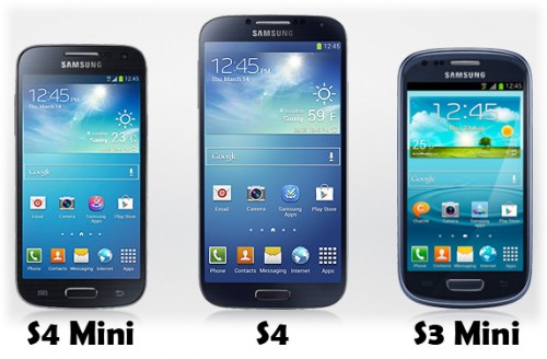 Samsung's S4 Mini, S4 and S3 Mini