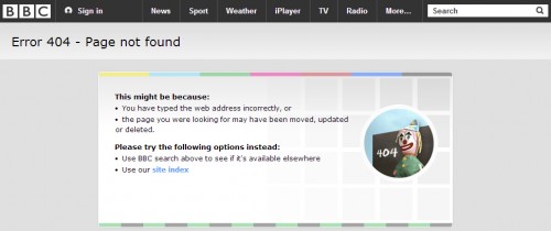 BBC 404 page